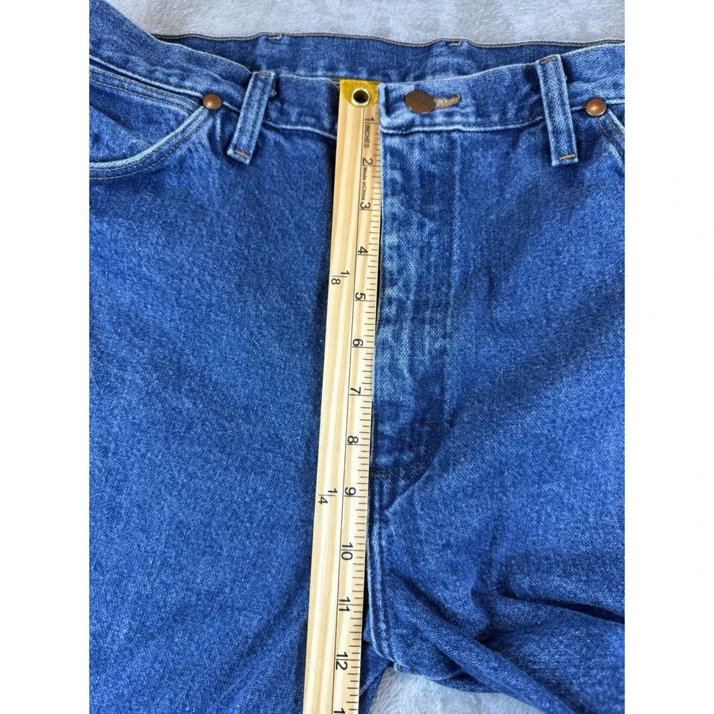 Wrangler Jeans Mens 36x34 Cowboy Cut Slim Fit‎ Dark Wash Cotton 936GBK (34x33.5)